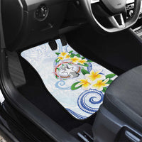 Northern Mariana Islands Chamorro Car Mats Plumeria Curves Style White Version
