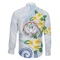 Northern Mariana Islands Chamorro Family Matching Mermaid Dress and Hawaiian Shirt Plumeria Curves Style White Version