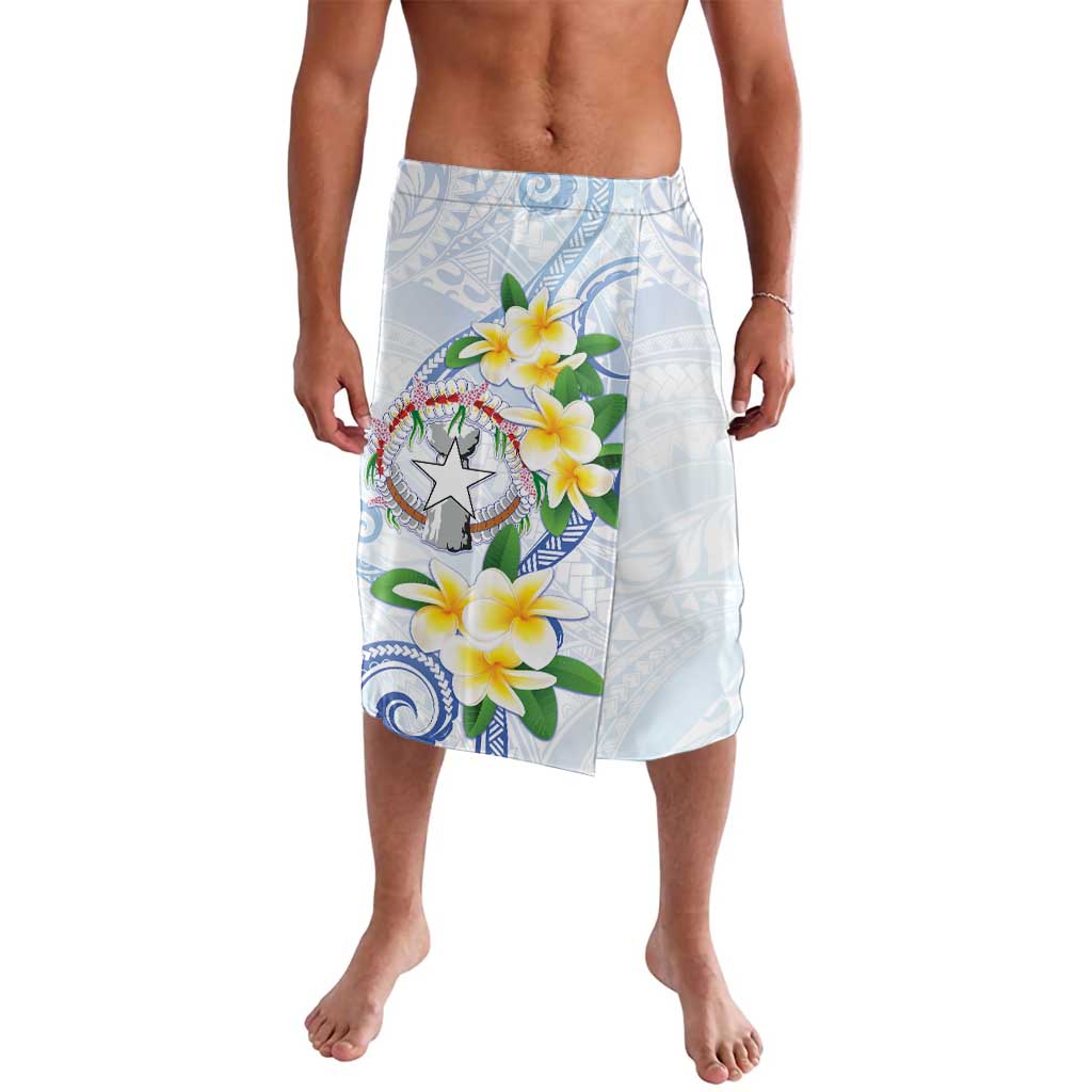 Northern Mariana Islands Chamorro Lavalava Plumeria Curves Style White Version