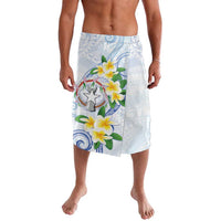 Northern Mariana Islands Chamorro Lavalava Plumeria Curves Style White Version