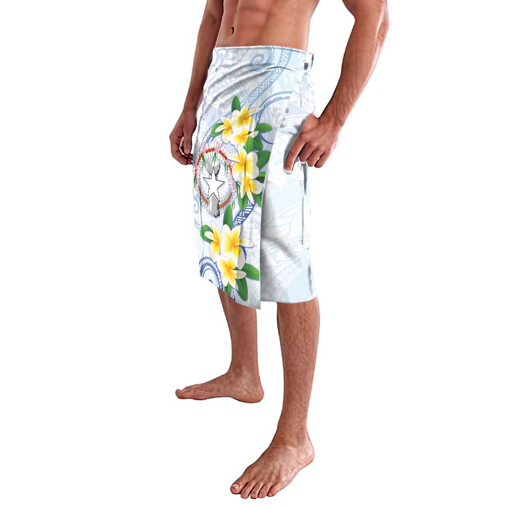 Northern Mariana Islands Chamorro Lavalava Plumeria Curves Style White Version