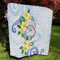 Northern Mariana Islands Chamorro Quilt Plumeria Curves Style White Version