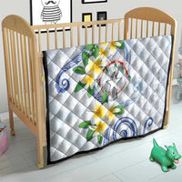 Northern Mariana Islands Chamorro Quilt Plumeria Curves Style White Version