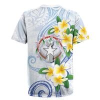 Northern Mariana Islands Chamorro Rugby Jersey Plumeria Curves Style White Version