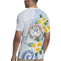 Northern Mariana Islands Chamorro Rugby Jersey Plumeria Curves Style White Version
