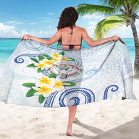 Northern Mariana Islands Chamorro Sarong Plumeria Curves Style White Version