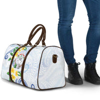 Northern Mariana Islands Chamorro Travel Bag Plumeria Curves Style White Version