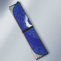 Northern Mariana Islands Chamorro Auto Sun Shade Plumeria Curves Style Navy Version