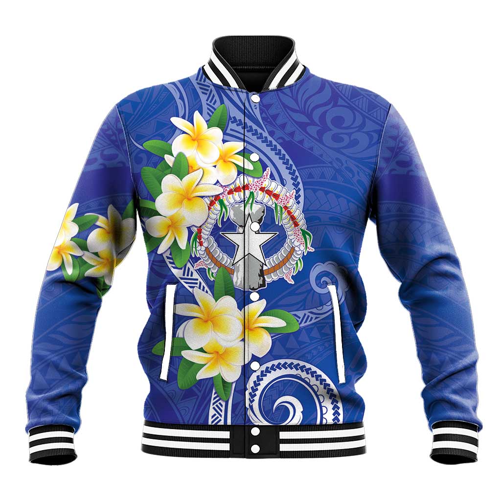 Northern Mariana Islands Chamorro Baseball Jacket Plumeria Curves Style Navy Version LT05 Unisex Navy - Polynesian Pride