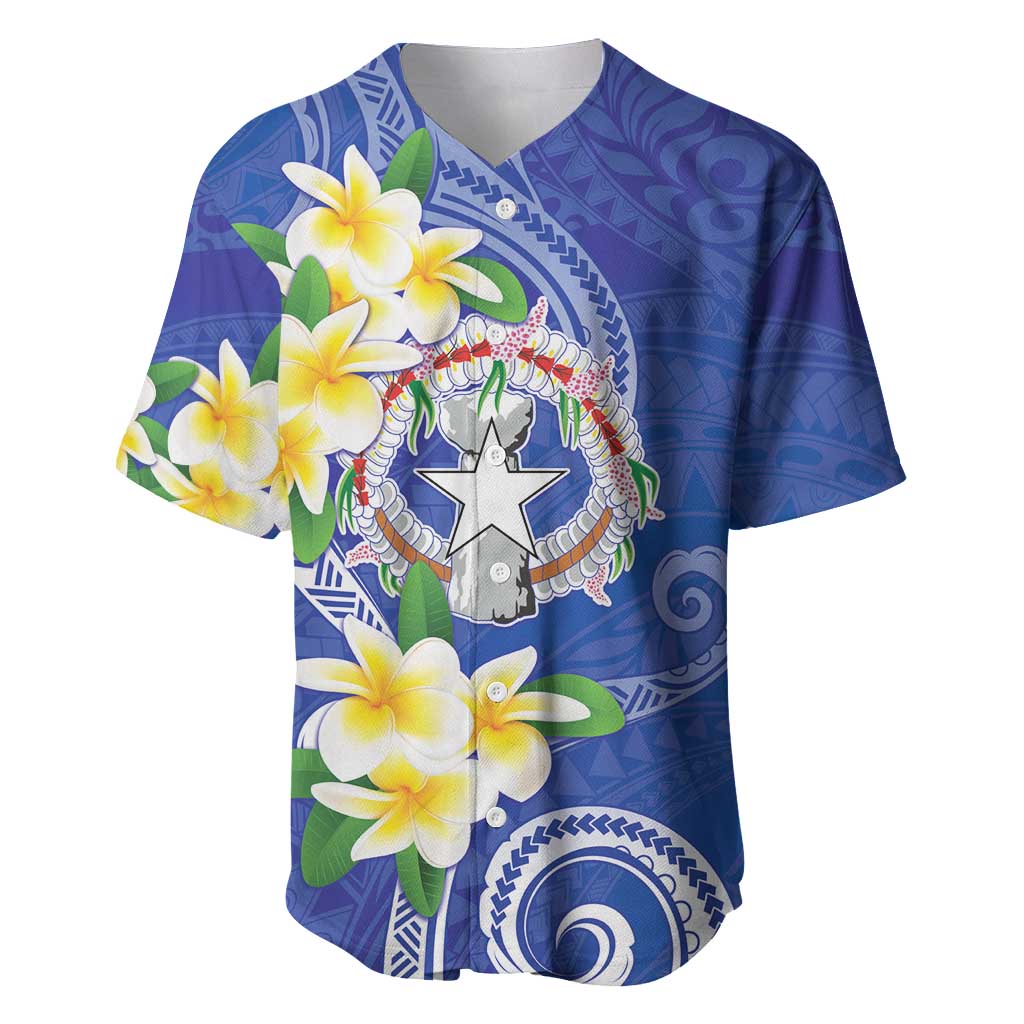Northern Mariana Islands Chamorro Baseball Jersey Plumeria Curves Style Navy Version
