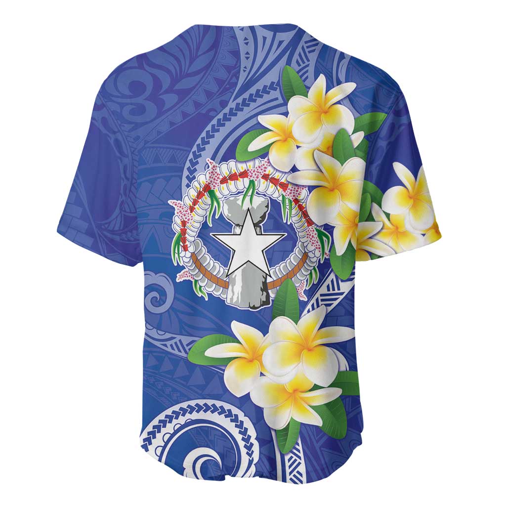 Northern Mariana Islands Chamorro Baseball Jersey Plumeria Curves Style Navy Version