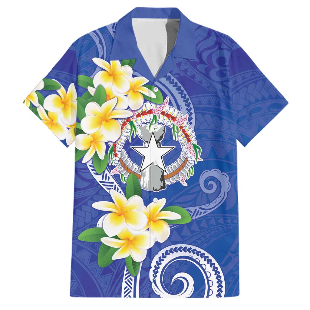 Northern Mariana Islands Chamorro Family Matching Off Shoulder Maxi Dress and Hawaiian Shirt Plumeria Curves Style Navy Version