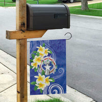 Northern Mariana Islands Chamorro Garden Flag Plumeria Curves Style Navy Version LT05 - Polynesian Pride