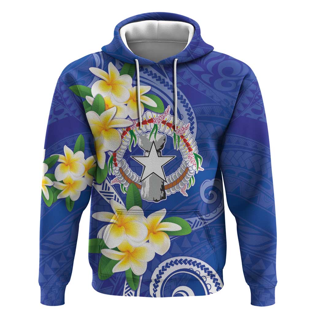 Northern Mariana Islands Chamorro Hoodie Plumeria Curves Style Navy Version