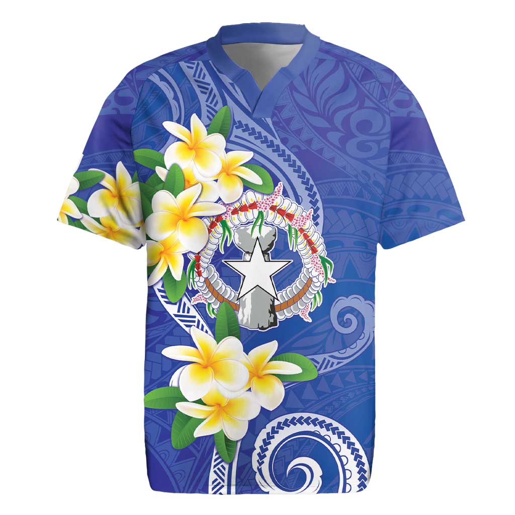 Northern Mariana Islands Chamorro Rugby Jersey Plumeria Curves Style Navy Version LT05 Navy - Polynesian Pride