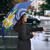 Northern Mariana Islands Chamorro Umbrella Plumeria Curves Style Navy Version