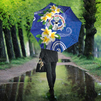 Northern Mariana Islands Chamorro Umbrella Plumeria Curves Style Navy Version