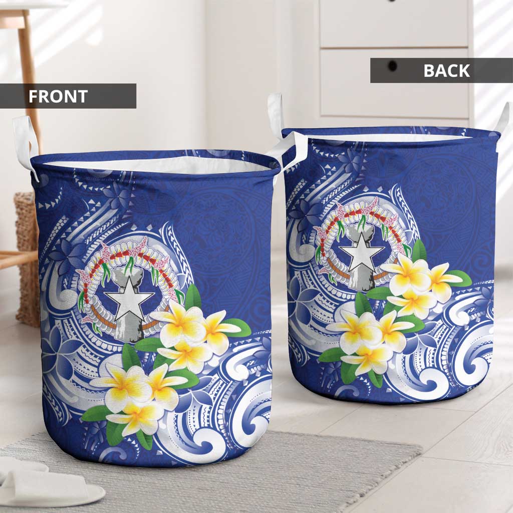 Northern Mariana Islands Laundry Basket Polynesian Pattern With Frangipani LT05 - Polynesian Pride