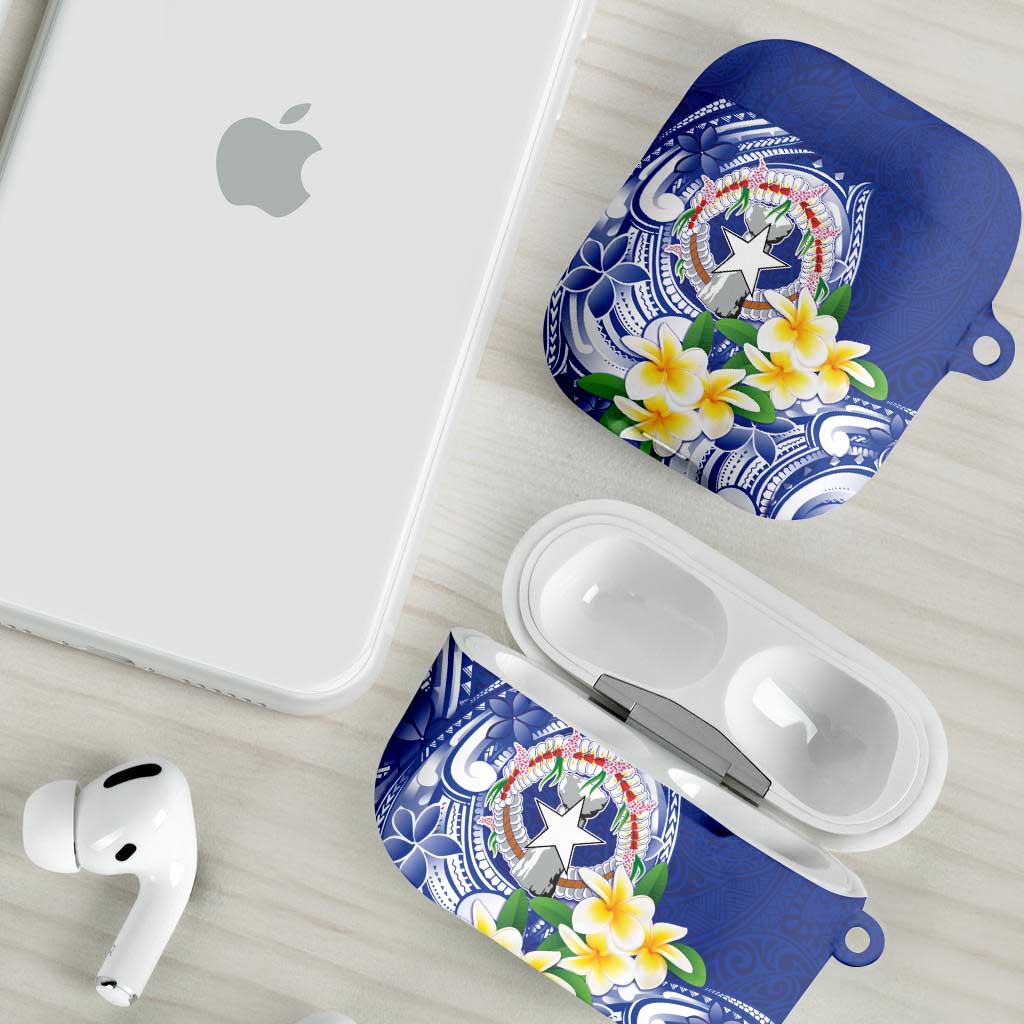 Northern Mariana Islands AirPods Case Polynesian Pattern With Frangipani