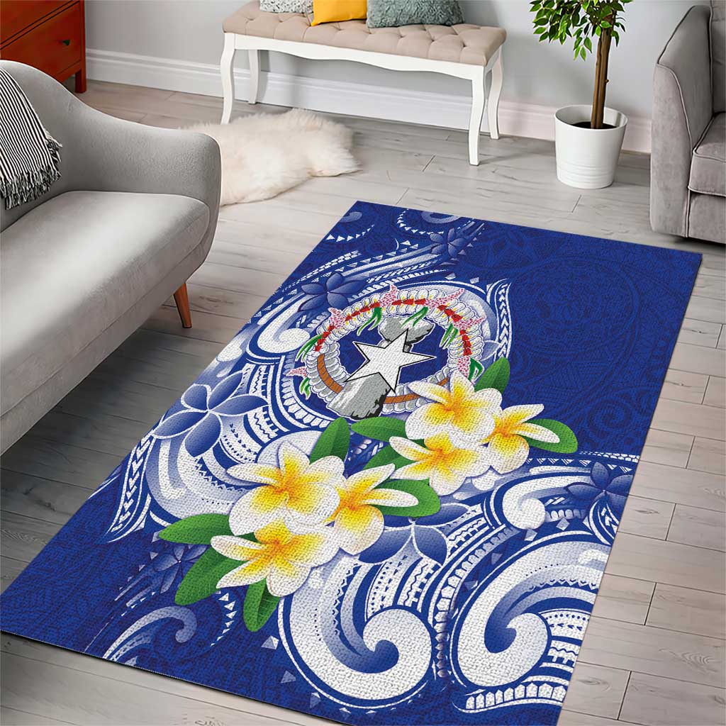 Northern Mariana Islands Area Rug Polynesian Pattern With Frangipani LT05 - Polynesian Pride