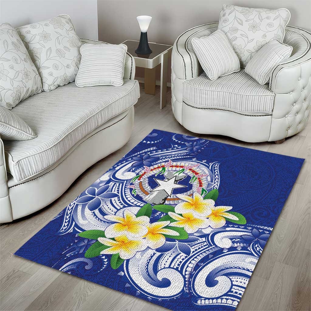 Northern Mariana Islands Area Rug Polynesian Pattern With Frangipani LT05 - Polynesian Pride