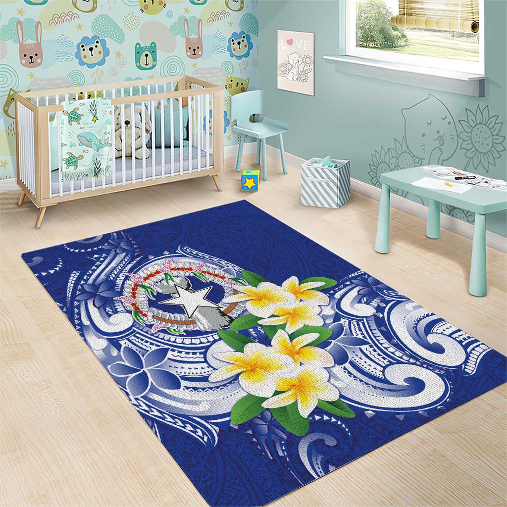 Northern Mariana Islands Area Rug Polynesian Pattern With Frangipani LT05 - Polynesian Pride