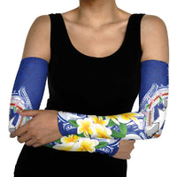 Northern Mariana Islands Arm Sleeves Polynesian Pattern With Frangipani LT05 - Polynesian Pride