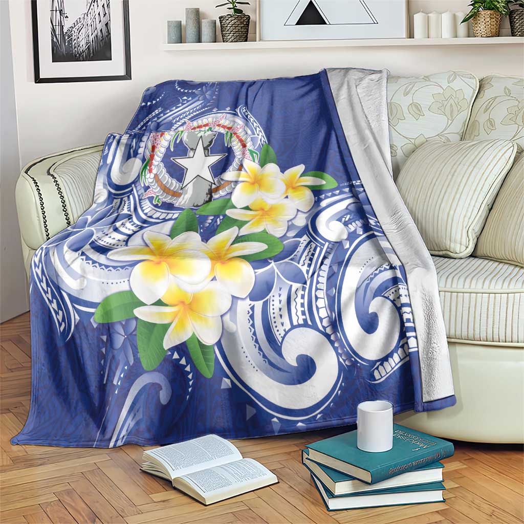 Northern Mariana Islands Blanket Polynesian Pattern With Frangipani