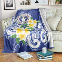 Northern Mariana Islands Blanket Polynesian Pattern With Frangipani