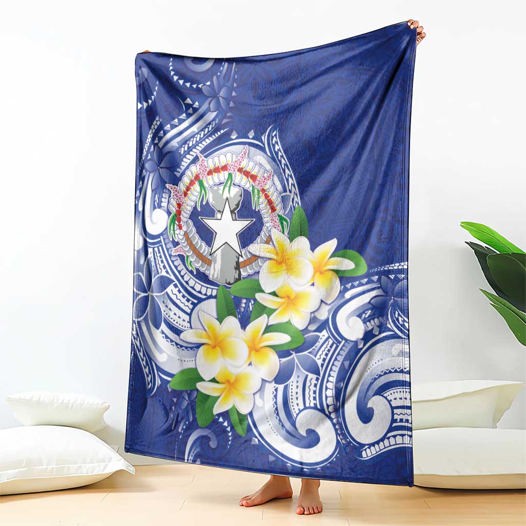 Northern Mariana Islands Blanket Polynesian Pattern With Frangipani
