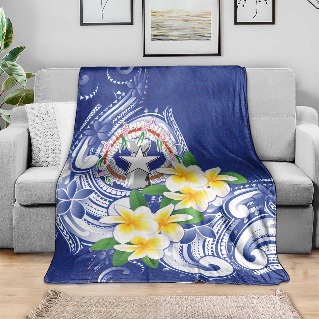 Northern Mariana Islands Blanket Polynesian Pattern With Frangipani