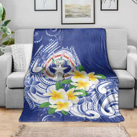 Northern Mariana Islands Blanket Polynesian Pattern With Frangipani