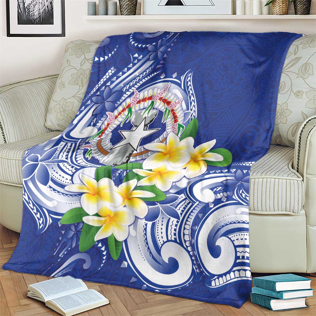Northern Mariana Islands Blanket Polynesian Pattern With Frangipani