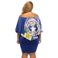 Northern Mariana Islands Family Matching Off Shoulder Short Dress and Hawaiian Shirt Polynesian Pattern With Frangipani LT05 - Polynesian Pride