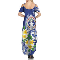 Northern Mariana Islands Family Matching Summer Maxi Dress and Hawaiian Shirt Polynesian Pattern With Frangipani LT05 - Polynesian Pride