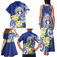 Northern Mariana Islands Family Matching Tank Maxi Dress and Hawaiian Shirt Polynesian Pattern With Frangipani LT05 - Polynesian Pride