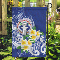 Northern Mariana Islands Garden Flag Polynesian Pattern With Frangipani LT05 Garden Flag Navy - Polynesian Pride
