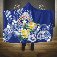 Northern Mariana Islands Hooded Blanket Polynesian Pattern With Frangipani