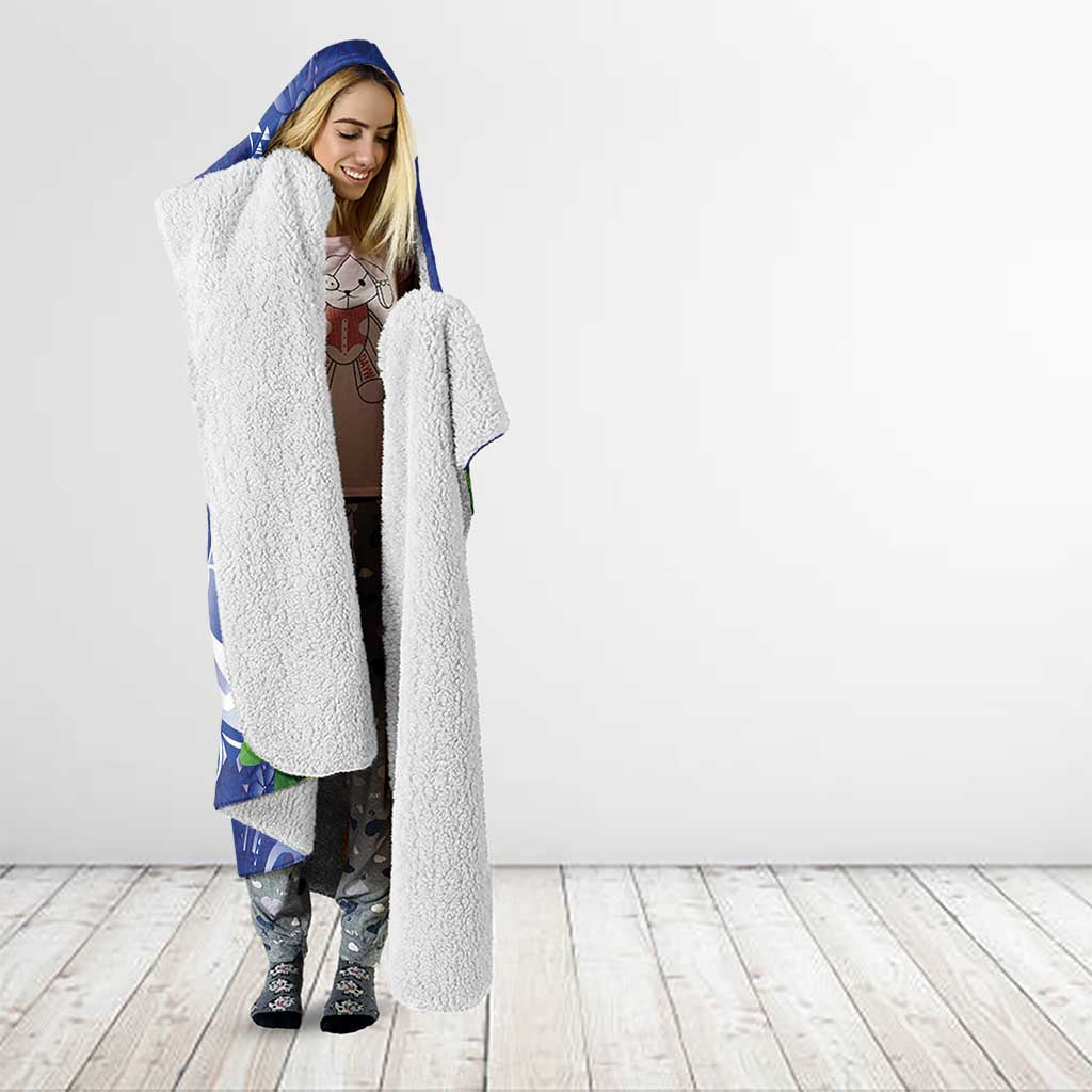 Northern Mariana Islands Hooded Blanket Polynesian Pattern With Frangipani