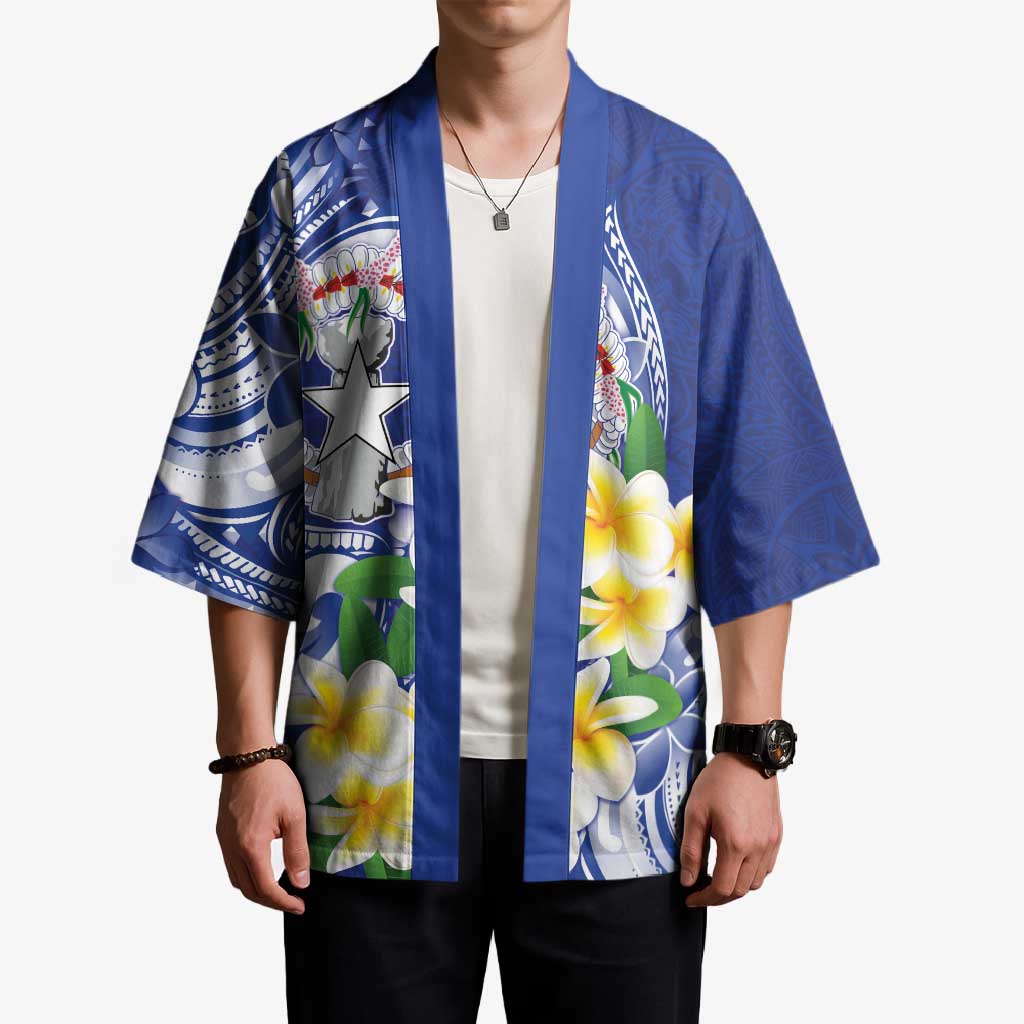 Northern Mariana Islands Kimono Polynesian Pattern With Frangipani