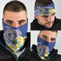 Northern Mariana Islands Neck Gaiter Polynesian Pattern With Frangipani LT05 - Polynesian Pride