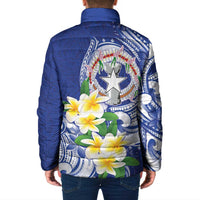 Northern Mariana Islands Padded Jacket Polynesian Pattern With Frangipani LT05 - Polynesian Pride