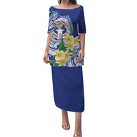 Northern Mariana Islands Puletasi Polynesian Pattern With Frangipani