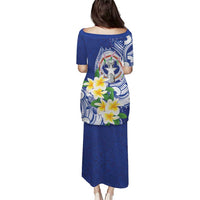 Northern Mariana Islands Puletasi Polynesian Pattern With Frangipani