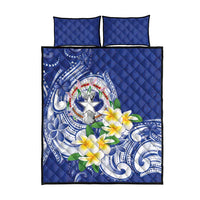 Northern Mariana Islands Quilt Bed Set Polynesian Pattern With Frangipani