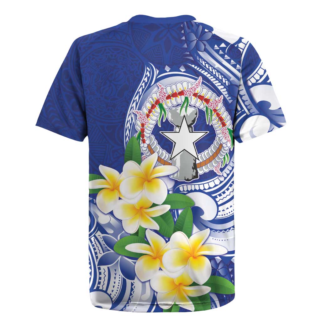 Northern Mariana Islands Rugby Jersey Polynesian Pattern With Frangipani