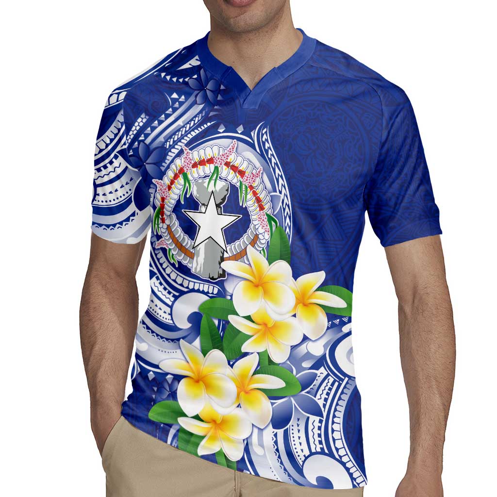 Northern Mariana Islands Rugby Jersey Polynesian Pattern With Frangipani