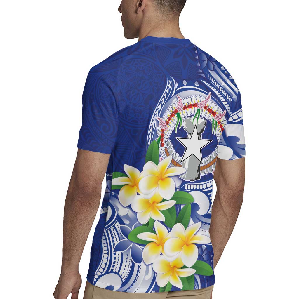 Northern Mariana Islands Rugby Jersey Polynesian Pattern With Frangipani