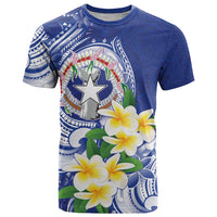 Northern Mariana Islands T Shirt Polynesian Pattern With Frangipani