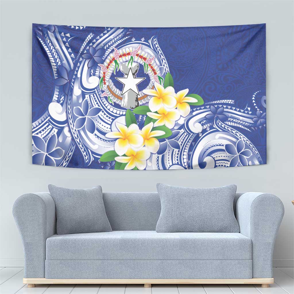 Northern Mariana Islands Tapestry Polynesian Pattern With Frangipani LT05 - Polynesian Pride